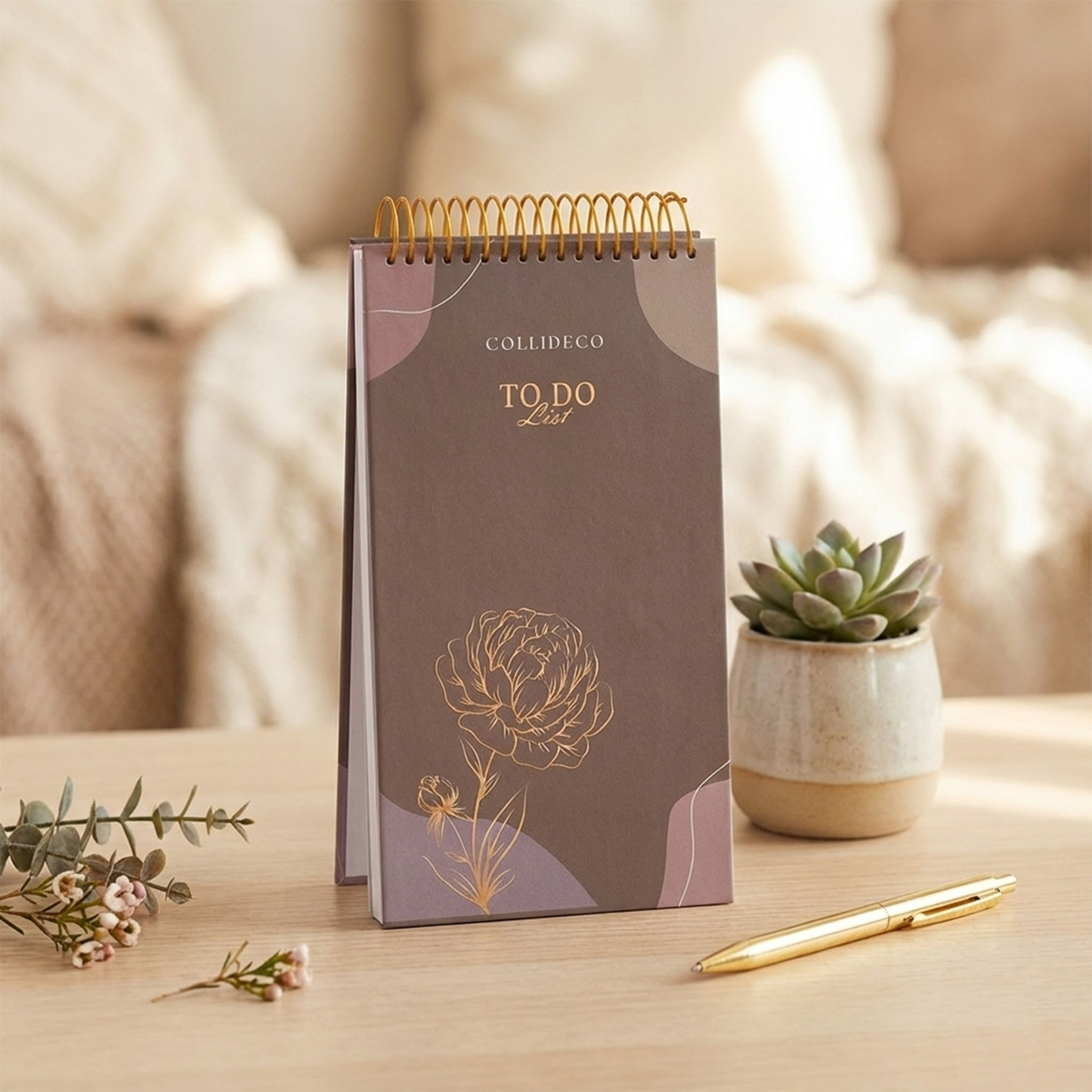 The Golden Bloom To Do List Notepad